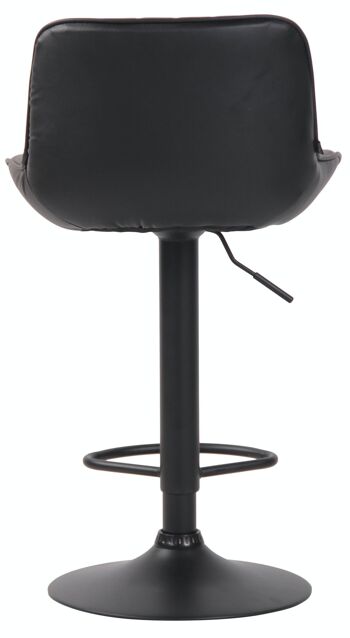 Tabouret de bar Lentini simili cuir noir noir 50x50x86 simili cuir noir métal 5