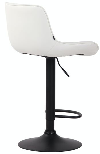 Tabouret de bar Lentini simili cuir noir blanc 50x50x86 simili cuir blanc métal 4