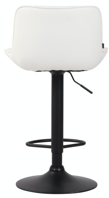 Tabouret de bar Lentini simili cuir noir blanc 50x50x86 simili cuir blanc métal 5