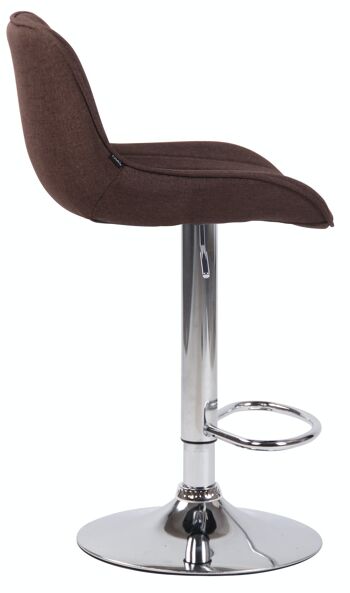 Tabouret de bar Lentini tissu chrome marron 50x50x86 marron Matière métal 3