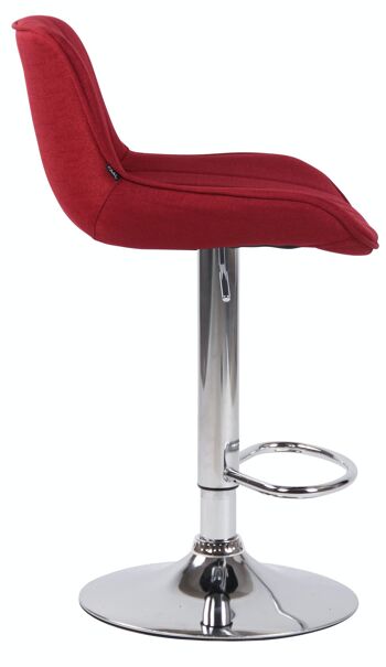 Tabouret de bar Lentini tissu chrome rouge 50x50x86 rouge Matière métal 3