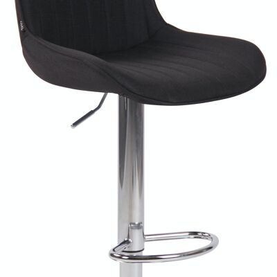 Tabouret de bar Lentini tissu chrome noir 50x50x86 noir Matière métal