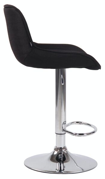 Tabouret de bar Lentini tissu chrome noir 50x50x86 noir Matière métal 3