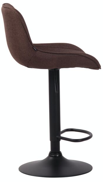 Tabouret de bar Lentini tissu marron noir 50x50x86 marron Matière métal 3