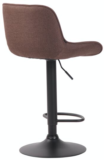 Tabouret de bar Lentini tissu marron noir 50x50x86 marron Matière métal 4