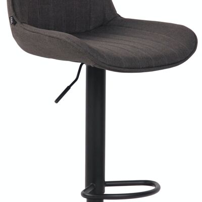 Tabouret de bar Lentini tissu noir gris foncé 50x50x86 gris foncé Matière métal