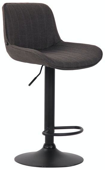 Tabouret de bar Lentini tissu noir gris foncé 50x50x86 gris foncé Matière métal 1