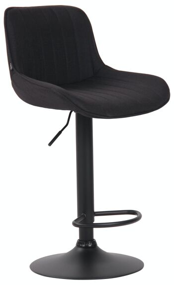 Tabouret de bar Lentini tissu noir noir 50x50x86 noir Matière métal 1