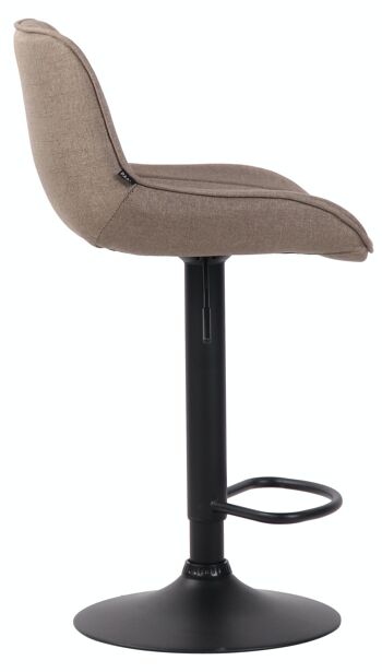 Tabouret de bar Lentini tissu noir taupe 50x50x86 taupe Matière métal 3