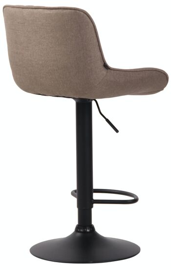 Tabouret de bar Lentini tissu noir taupe 50x50x86 taupe Matière métal 4