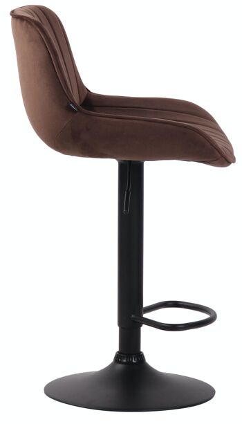 Tabouret de bar Lentini velours marron noir 50x50x86 métal velours marron 3