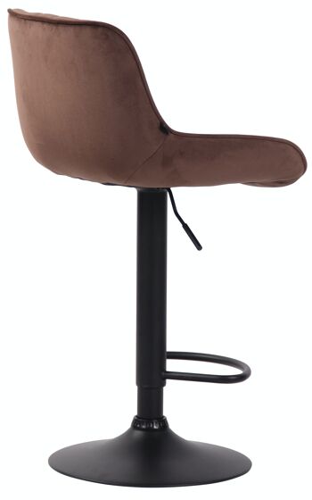 Tabouret de bar Lentini velours marron noir 50x50x86 métal velours marron 4