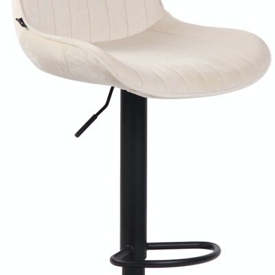 Bar stool Lentini velvet black cream 50x50x86 cream velvet metal