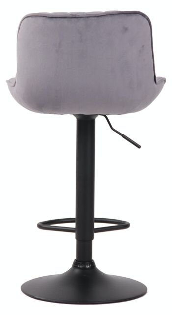 Tabouret de bar Lentini velours noir gris foncé 50x50x86 métal velours gris foncé 5