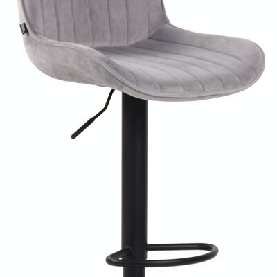 Tabouret de bar Lentini velours noir Gris 50x50x86 Métal velours gris