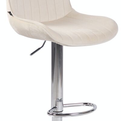 Bar stool Lentini velvet chrome cream 50x50x86 cream velvet metal