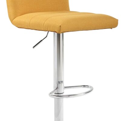 Tabouret de bar Limerick tissu chrome jaune 51x42x84 jaune Matière métal