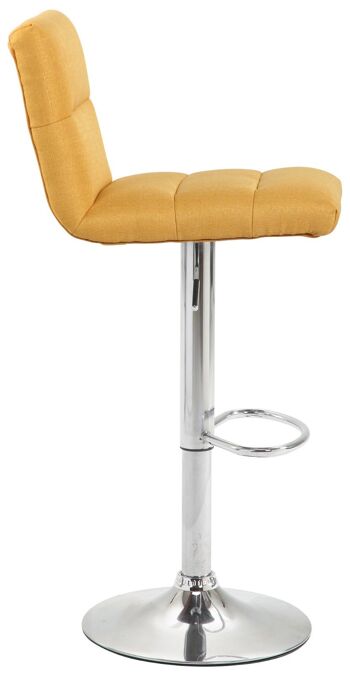 Tabouret de bar Limerick tissu chrome jaune 51x42x84 jaune Matière métal 3