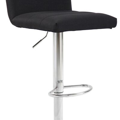 Tabouret de bar Limerick tissu chrome noir 51x42x84 noir Matériau métal