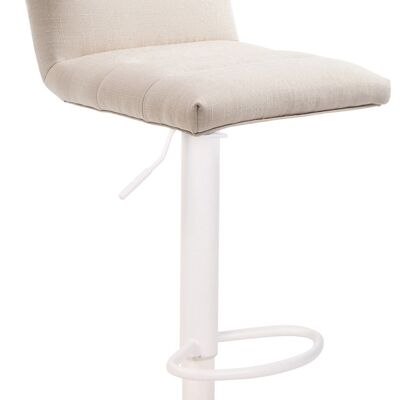 Tabouret de bar Limerick tissu blanc crème 51x42x84 crème Matière métal