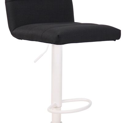 Tabouret de bar Limerick tissu blanc noir 51x42x84 noir Matière métal