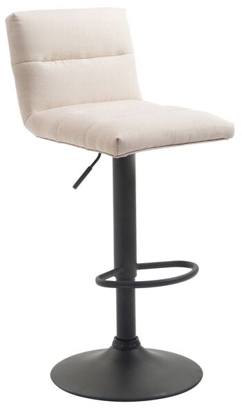 Tabouret de bar Limerick tissu noir crème 51x42x84 crème Matière métal 1