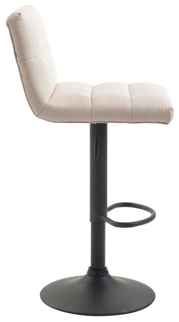 Tabouret de bar Limerick tissu noir crème 51x42x84 crème Matière métal 3