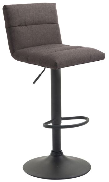 Tabouret de bar Limerick tissu noir gris foncé 51x42x84 gris foncé Matière métal 1