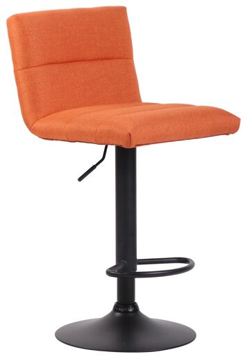 Tabouret de bar Limerick tissu noir orange 51x42x84 orange Matière métal 1