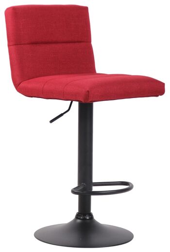 Tabouret de bar Limerick tissu noir rouge 51x42x84 rouge Matière métal 1