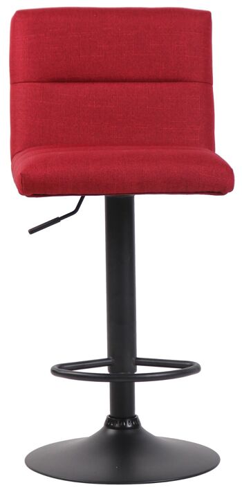 Tabouret de bar Limerick tissu noir rouge 51x42x84 rouge Matière métal 2