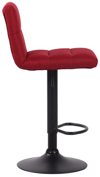 Tabouret de bar Limerick tissu noir rouge 51x42x84 rouge Matière métal 3