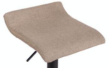 Tabouret de bar Dyn V2 tissu noir taupe 39x36x63 taupe Matière métal 6