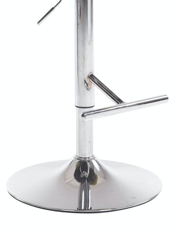 Tabouret de bar London V2 tissu chrome marron 57x65x107 marron Matière métal 7