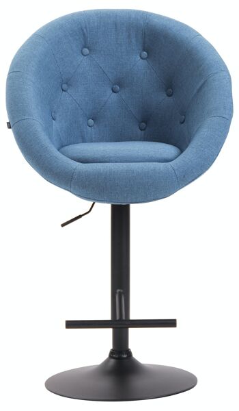 Tabouret de bar London V2 tissu bleu noir 57x65x107 bleu Matière métal 2