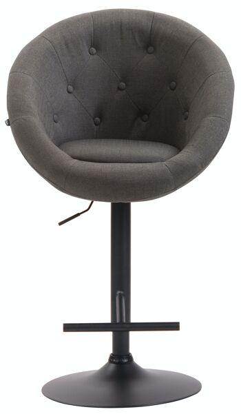 Tabouret de bar London V2 tissu noir gris foncé 57x65x107 gris foncé Matière métal 2