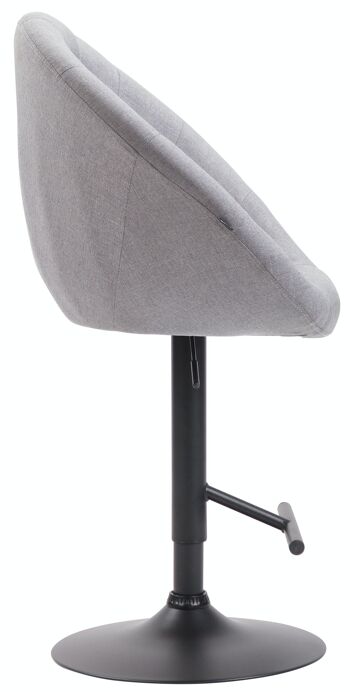 Tabouret de bar London V2 tissu noir Gris 57x65x107 Gris Matière métal 3