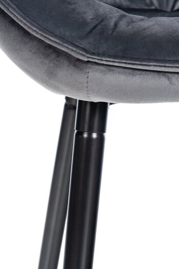 Tabouret de bar Gibson velours gris foncé 57,5x54x93,5 gris foncé Métal noir mat 5