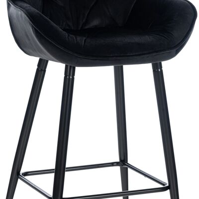 Sgabello da bar Gibson velvet black 57.5x54x93.5 nero  Metallo nero opaco