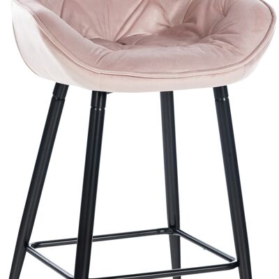 Taburete de bar Gibson terciopelo rosa 57,5x54x93,5 rosa Metal negro mate