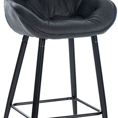 Taburete de bar Gibson tela gris oscuro 57,5x54x93,5 gris oscuro Metal negro mate