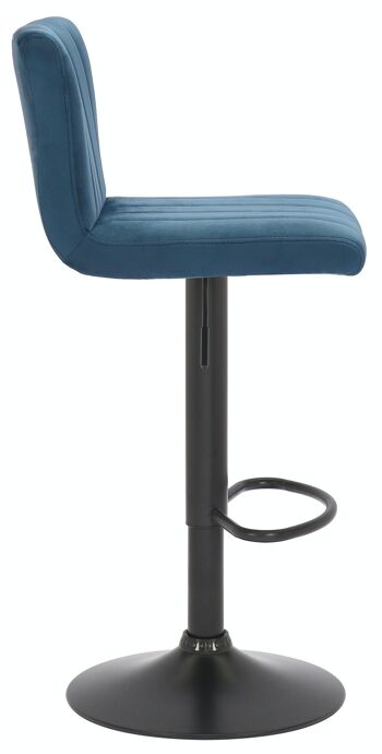 Tabouret de bar Jamie velours bleu 50x40x85 velours bleu Métal noir mat 3