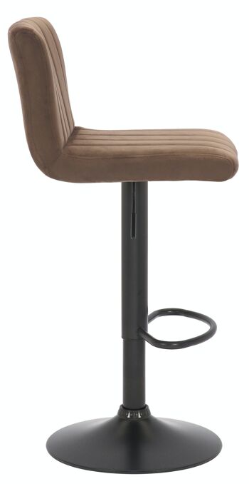 Tabouret de bar Jamie velours marron 50x40x85 velours marron Métal noir mat 3