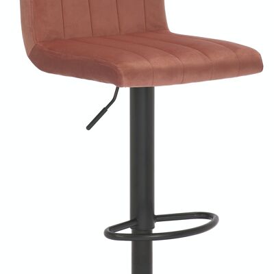 Tabouret de bar Jamie velours rose 50x40x85 velours rose Métal noir mat