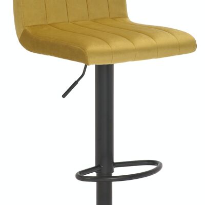 Tabouret de bar Jamie velours jaune 50x40x85 velours jaune Métal noir mat