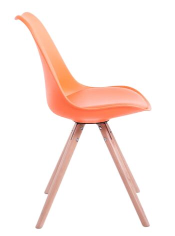 Lot de 4 chaises Toulouse similicuir ronde orange naturel 56x48x83 simili cuir orange Bois 3