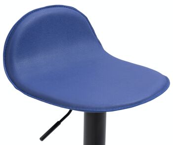 Tabouret de bar Lana V2 bleu noir 41x39x73 métal simili cuir bleu 6