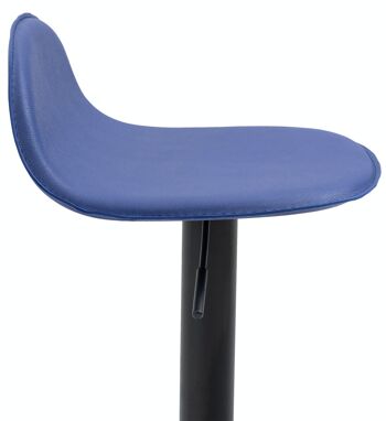 Tabouret de bar Lana V2 bleu noir 41x39x73 métal simili cuir bleu 7