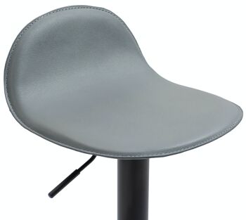 Tabouret de bar Lana V2 noir Gris 41x39x73 Simili cuir métal gris 6