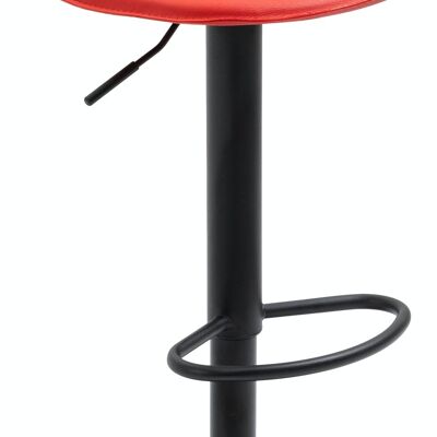 Tabouret de bar Lana V2 noir rouge 41x39x73 cuir artificiel rouge métal